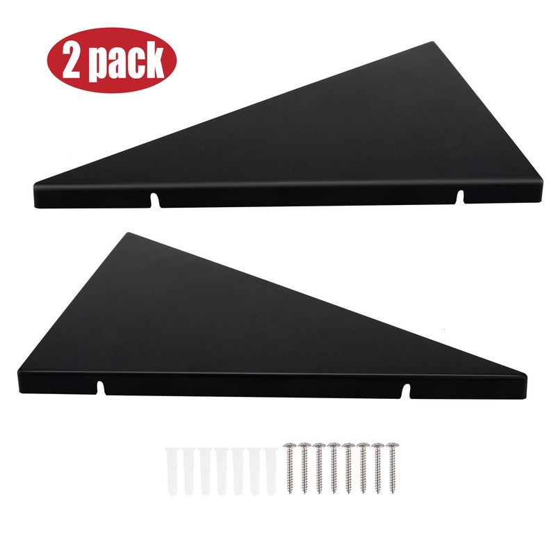 evron Corner Mounting Shelf,Easy to Install Wall Corner Shelf,Frosting Pattern Right-Angled,Set of 2 - Image 3